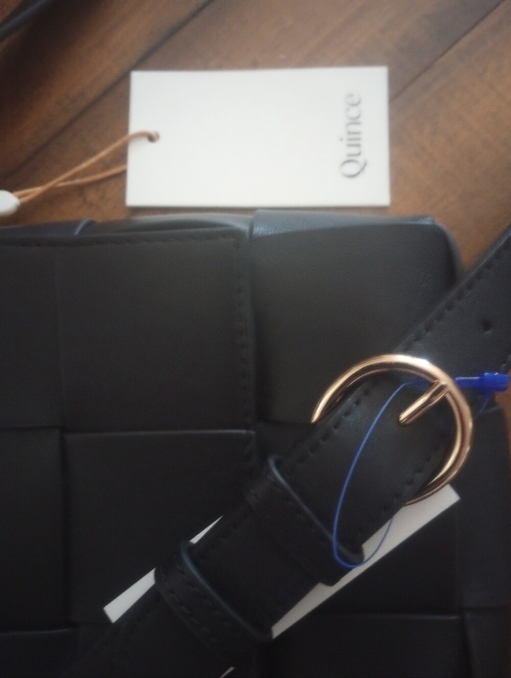 Quince Black Woven Leather Crossbody Bag - Picture 5 of 5